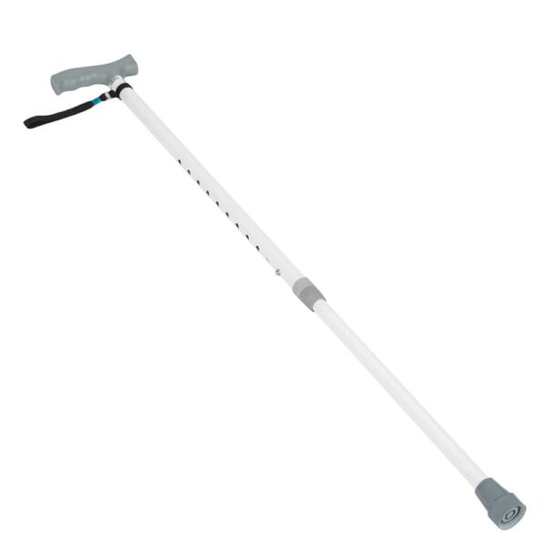 Трость TS714 с пластиковой рукояткой БЕЛАЯ телескопическая 10 ступеней регулировки без УПС