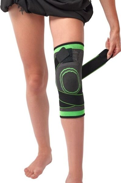 Суппорт колена компрессионный, с утяжкой, регулируемый, универсальный р-р, салатовый, Bradex
