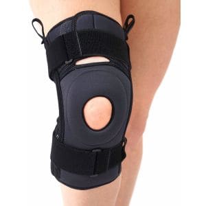 613-КС Бандаж коленный полуразъемный с пателляр. кольцом, пружин.вставками и ремнями для фиксации